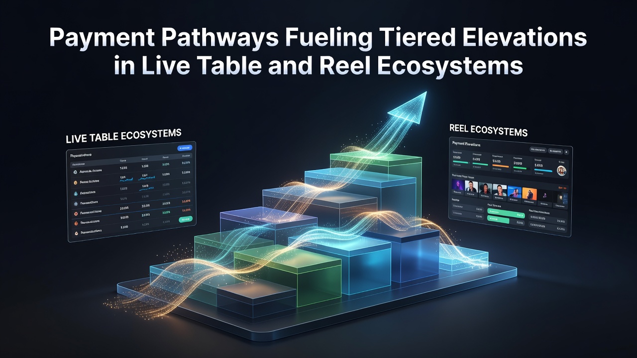 Payment pathways connecting digital transactions to tiered access in live table and reel gaming platforms